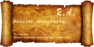 Reszler Antonietta névjegykártya